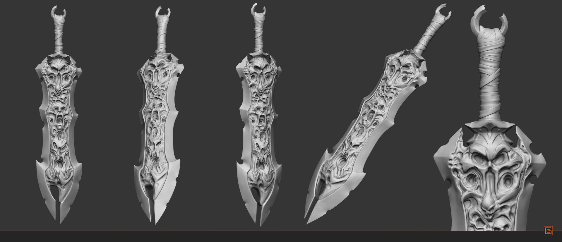 Demon Sword — High-Poly Sculpt