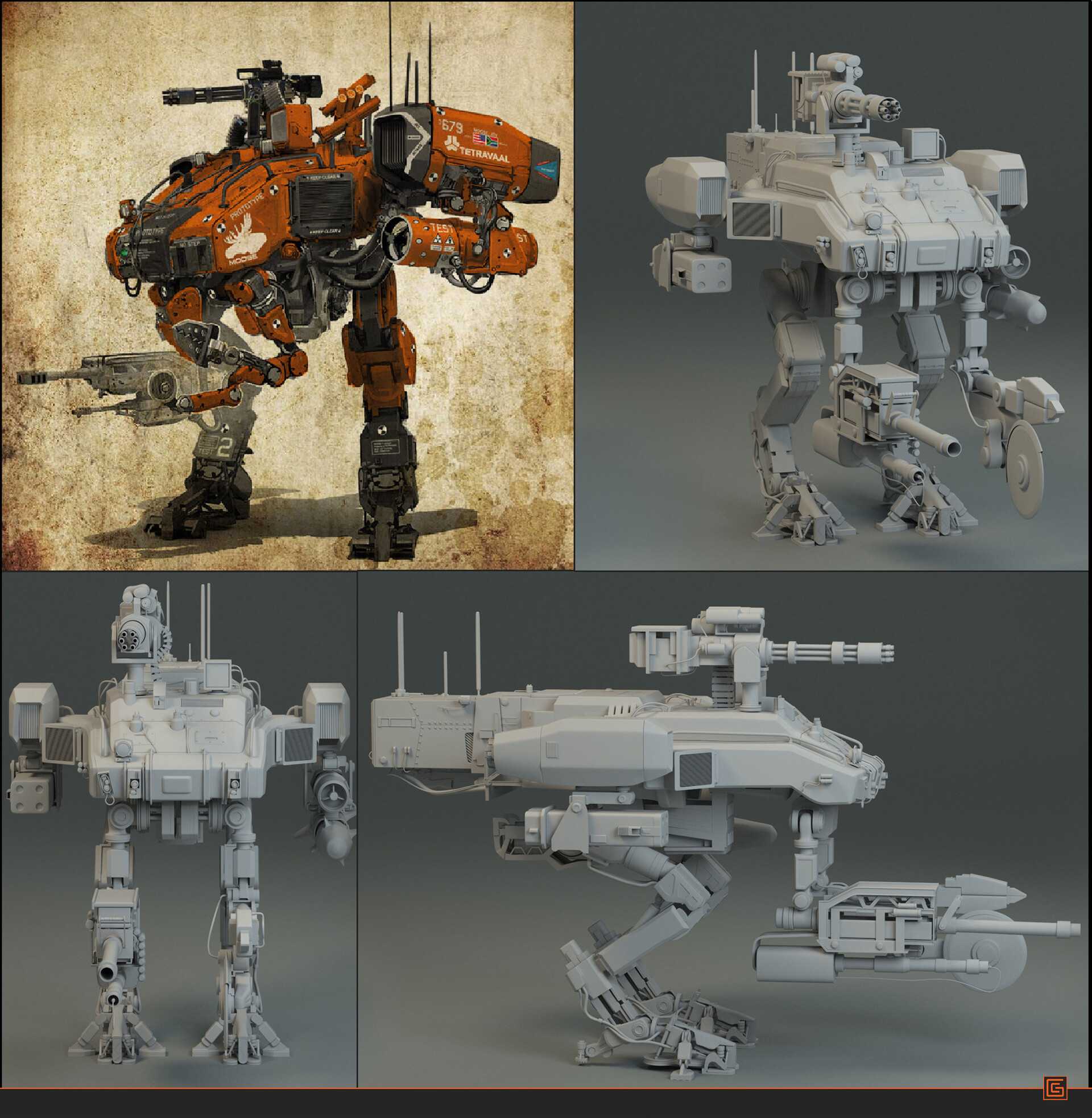Mech Walker — Concept & Sculpt Sheet