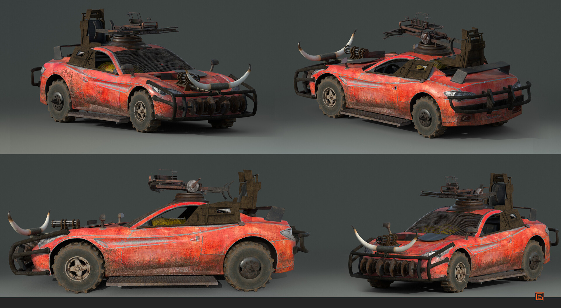 Wasteland Raider — Textured Render