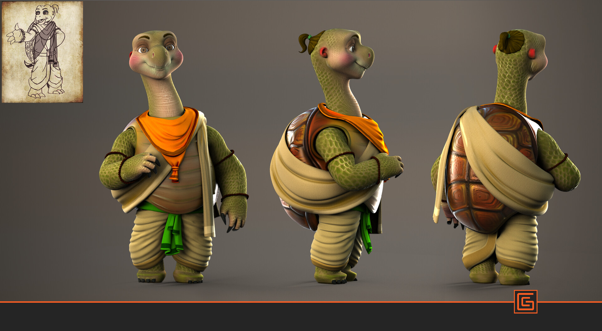 Tortoise Monk — Final Render
