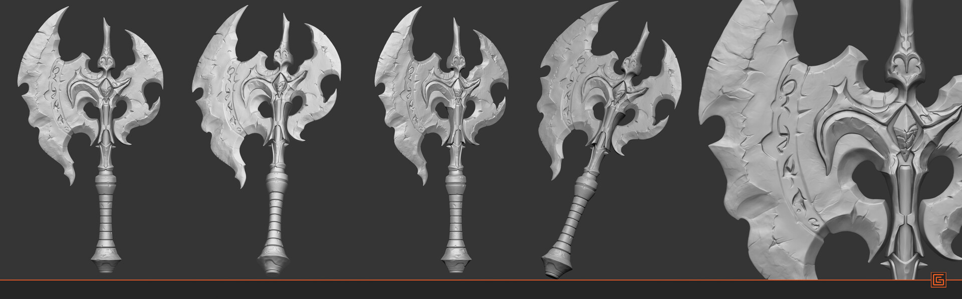 Frost Axe — High-Poly Sculpt