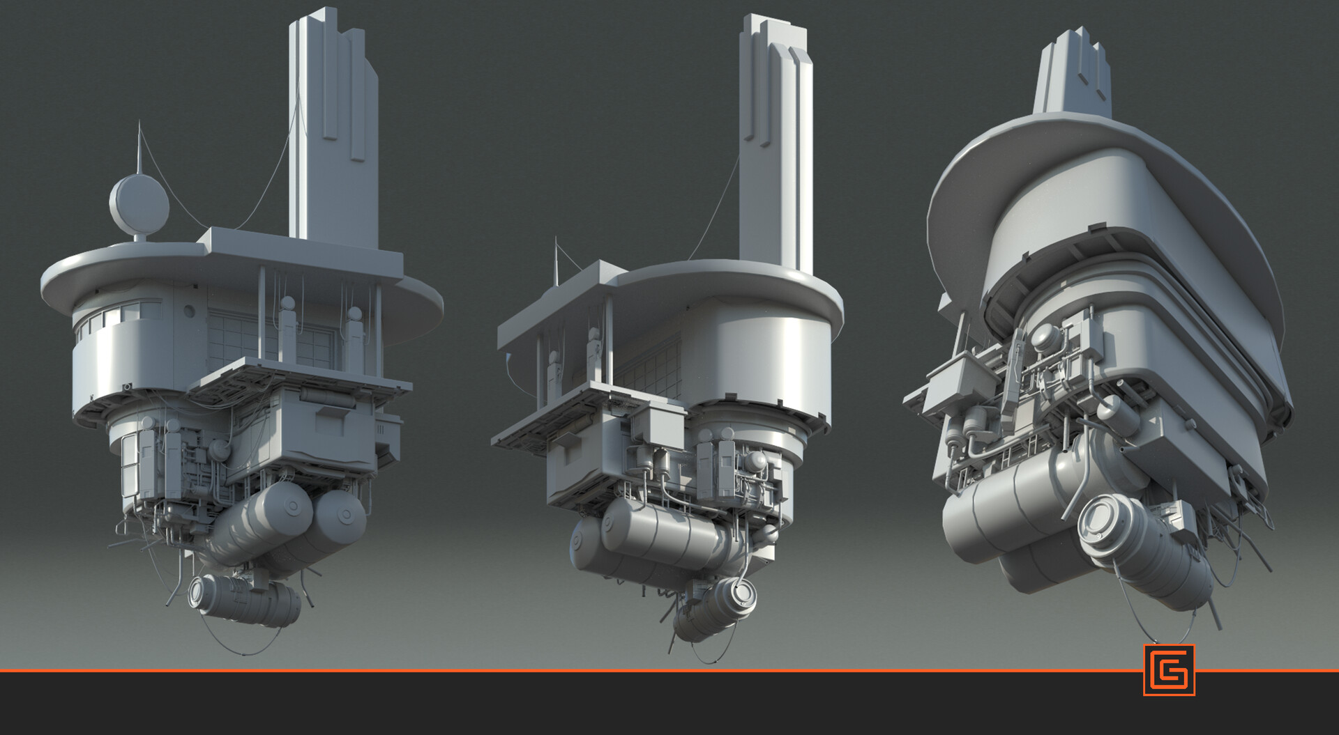 Floating Fuel Station — High-Poly Set