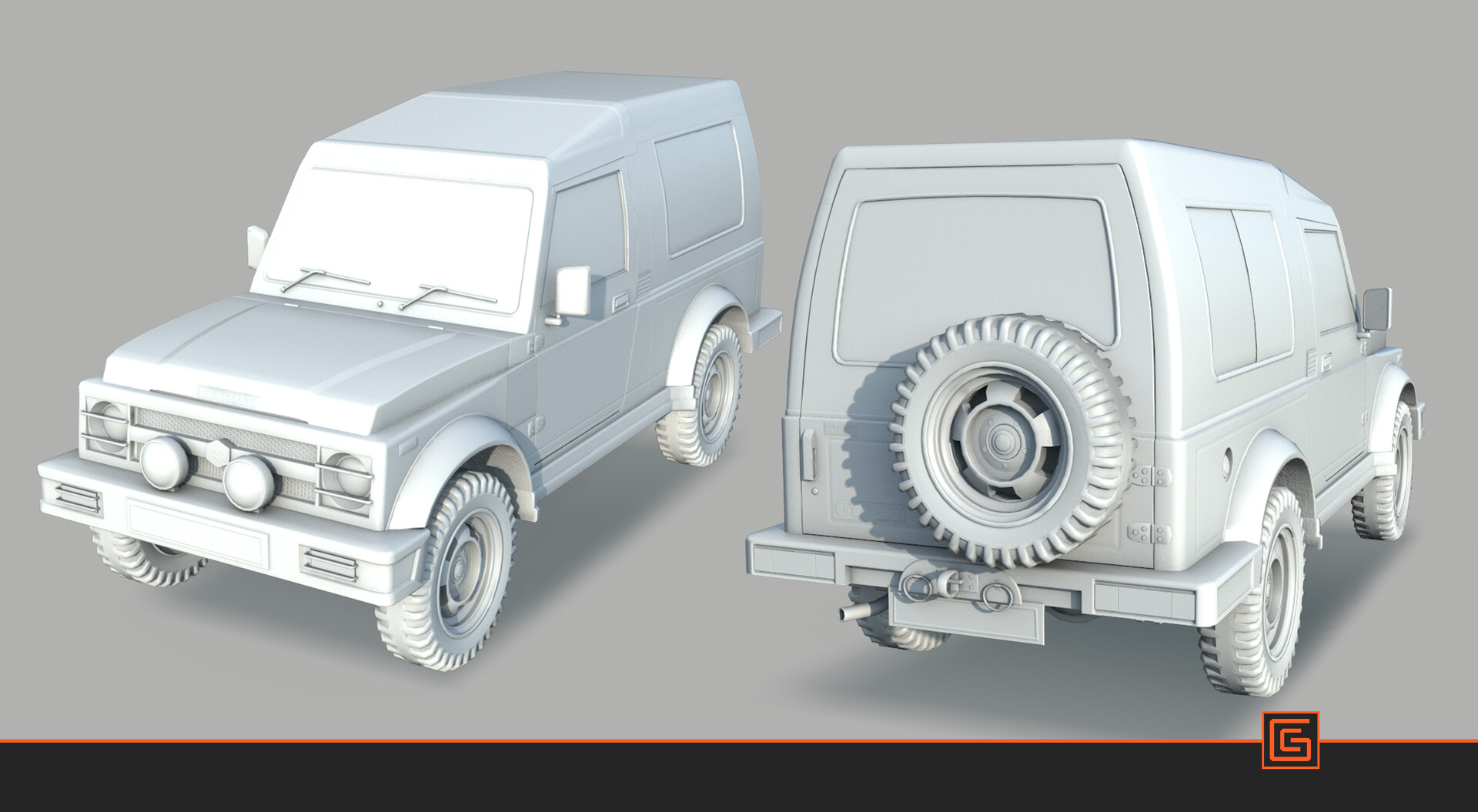 Maruti Gypsy — High-Poly Sculpt