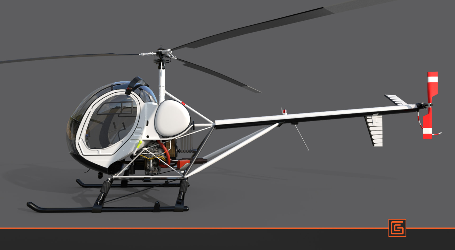 Schweizer 300 — Side Profile Render