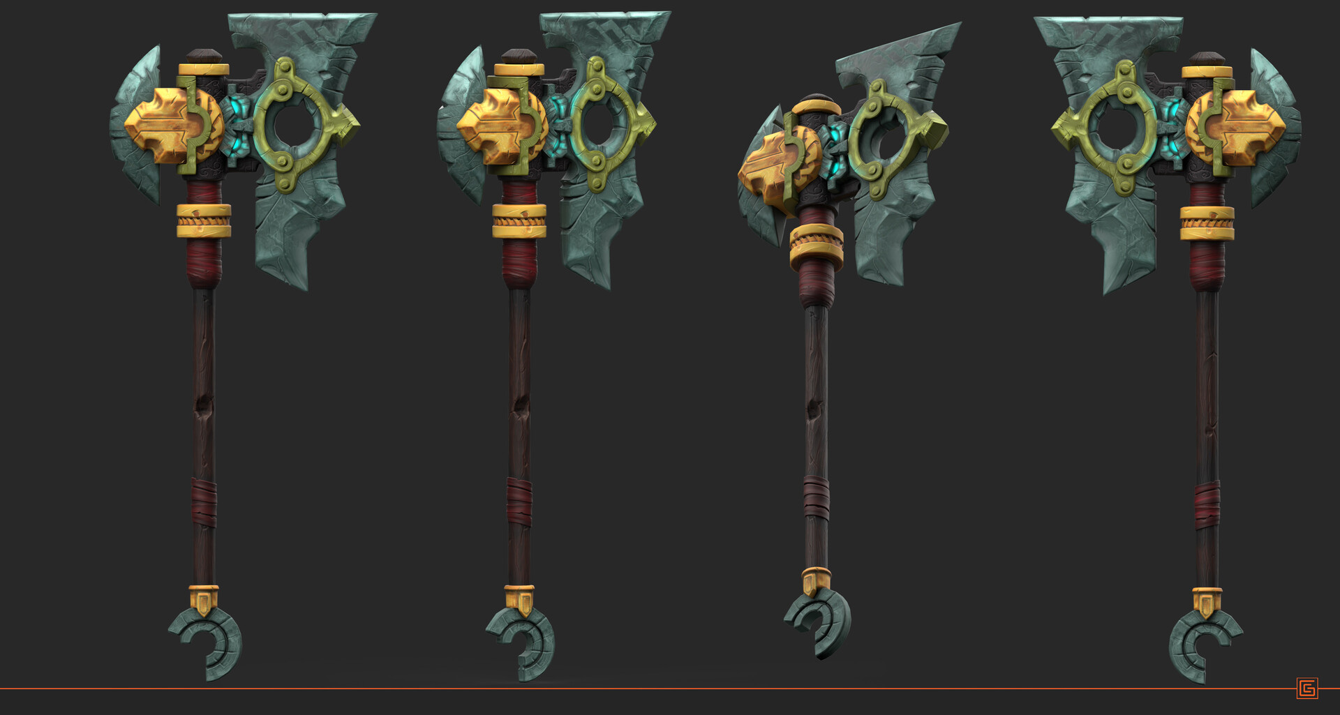 Rune Axe — Textured Turnaround