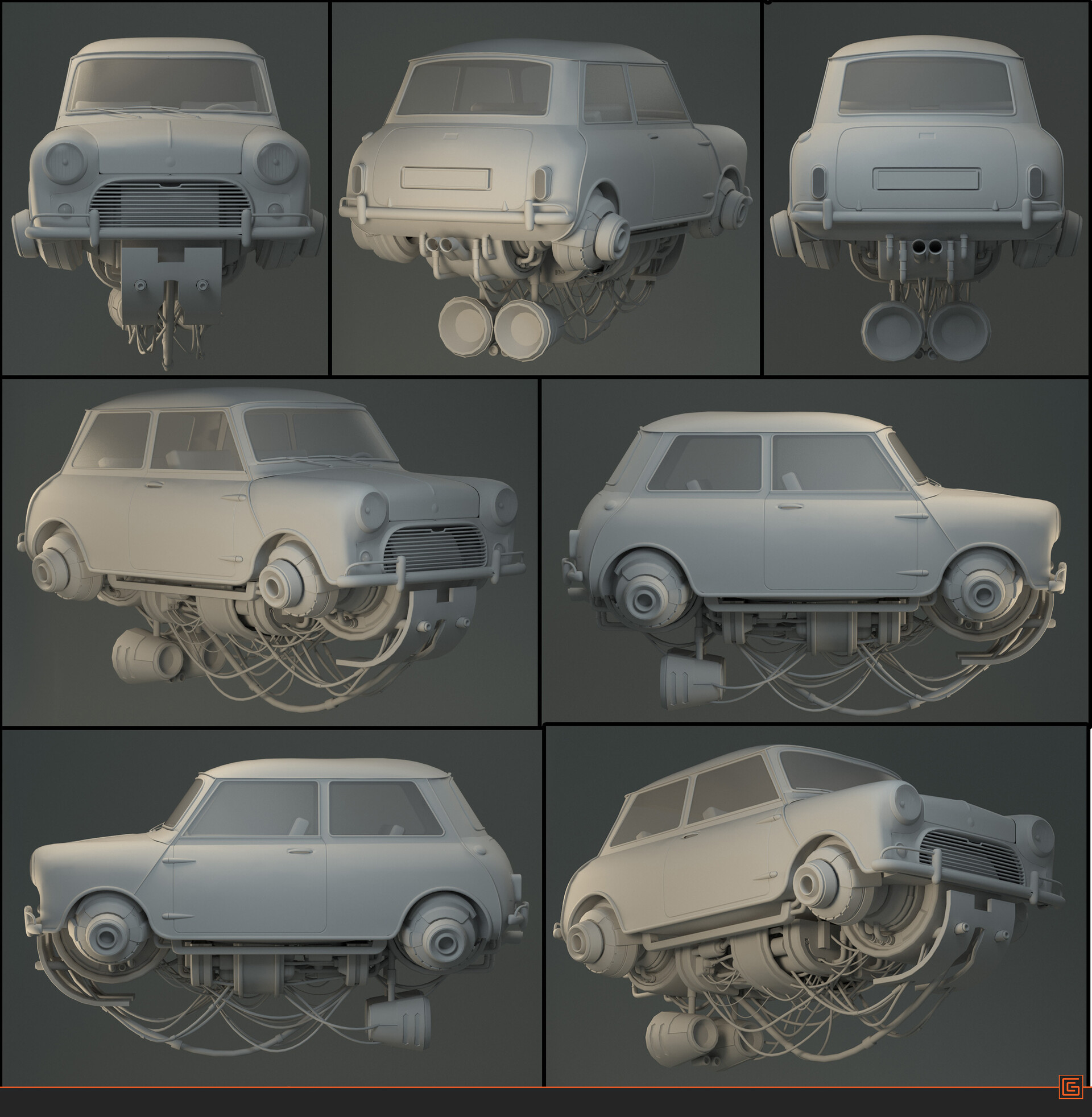 Hover Mini — High-Poly Sculpt