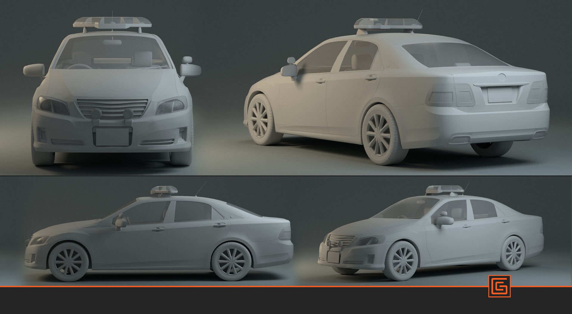 Police Interceptor — High-Poly Sculpt