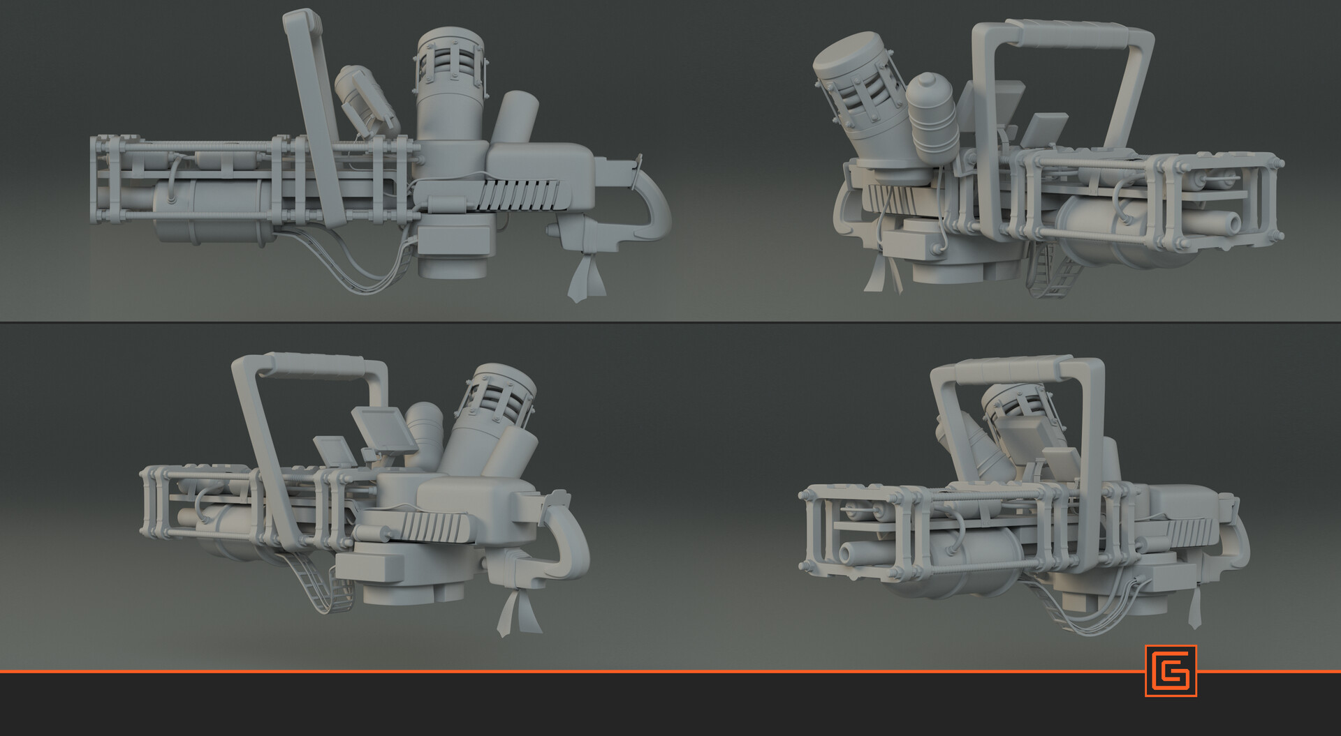 Heavy Minigun — High-Poly Sculpt