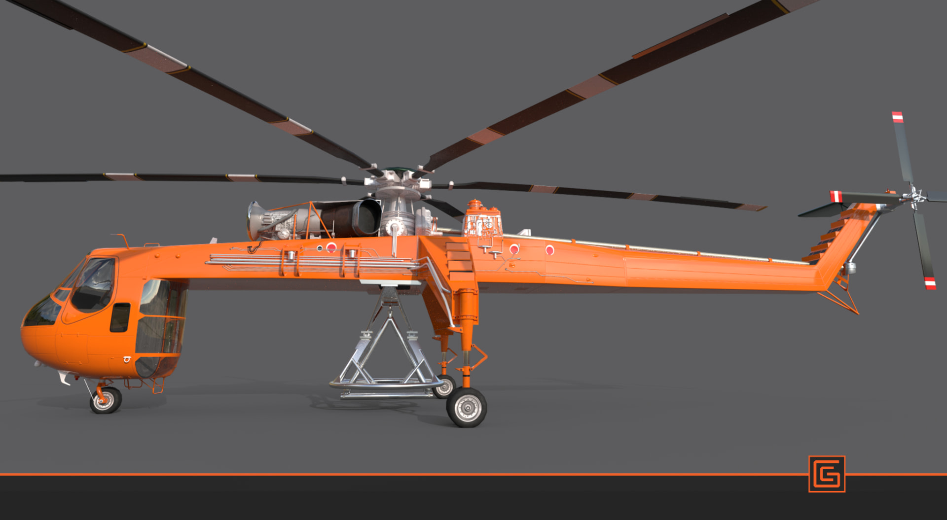 Sikorsky Skycrane — Side Profile