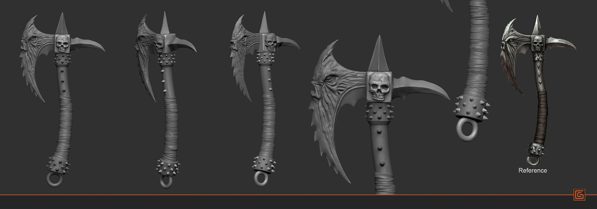 Skull Hatchet — High-Poly Sculpt