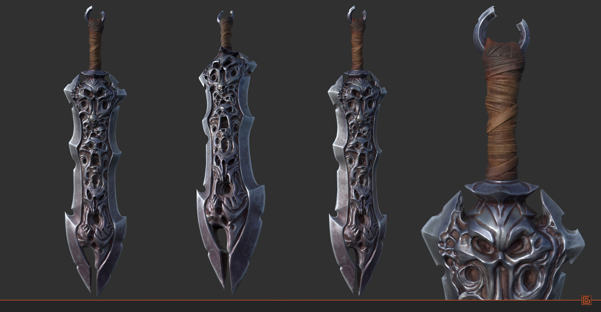 Demon Sword — Textured Turnaround