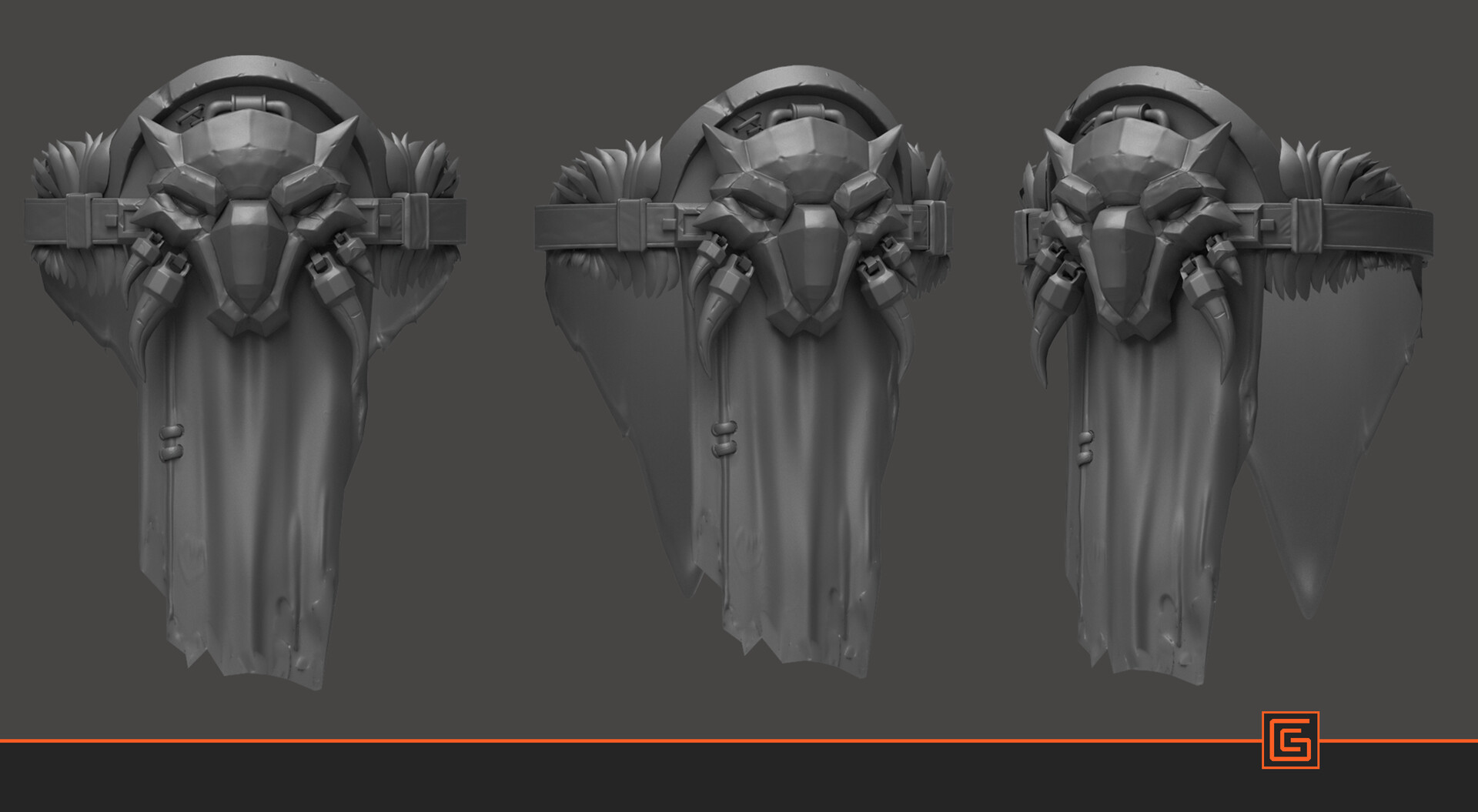 Beast Banner Shield — High-Poly Sculpt