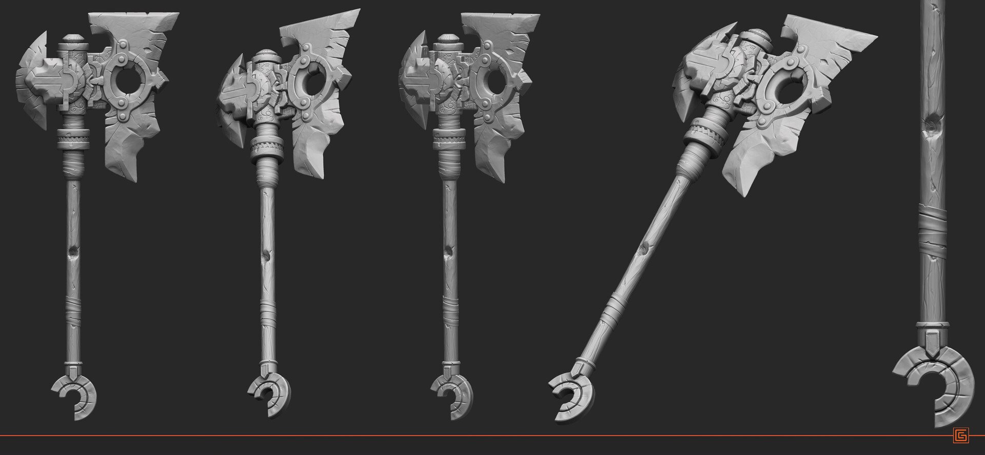 Rune Axe — High-Poly Sculpt