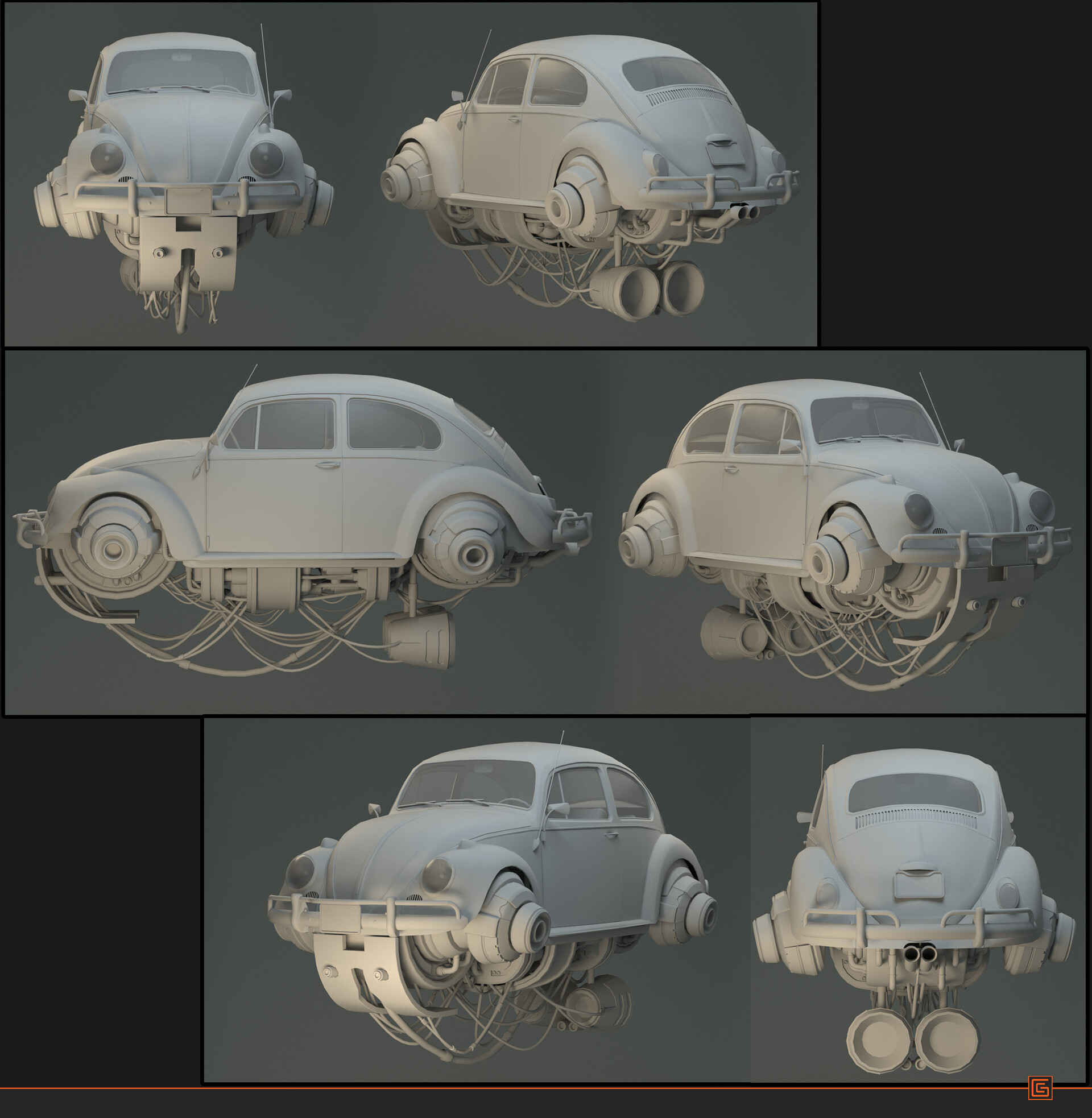 Hover Beetle — High-Poly Sculpt