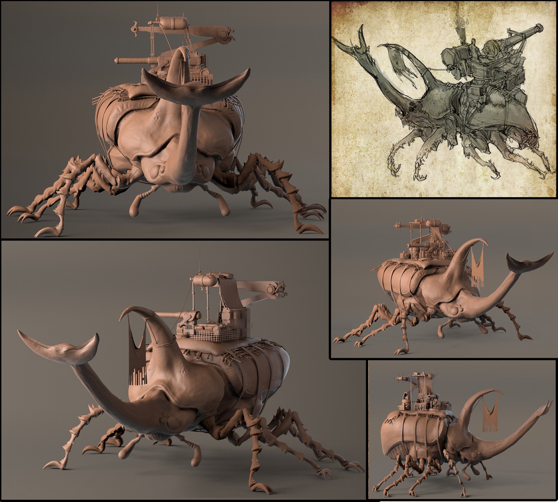 Beetle Warship — Concept to Sculpt Sheet