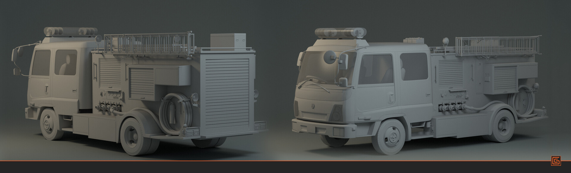 Fire Truck — High-Poly Sculpt