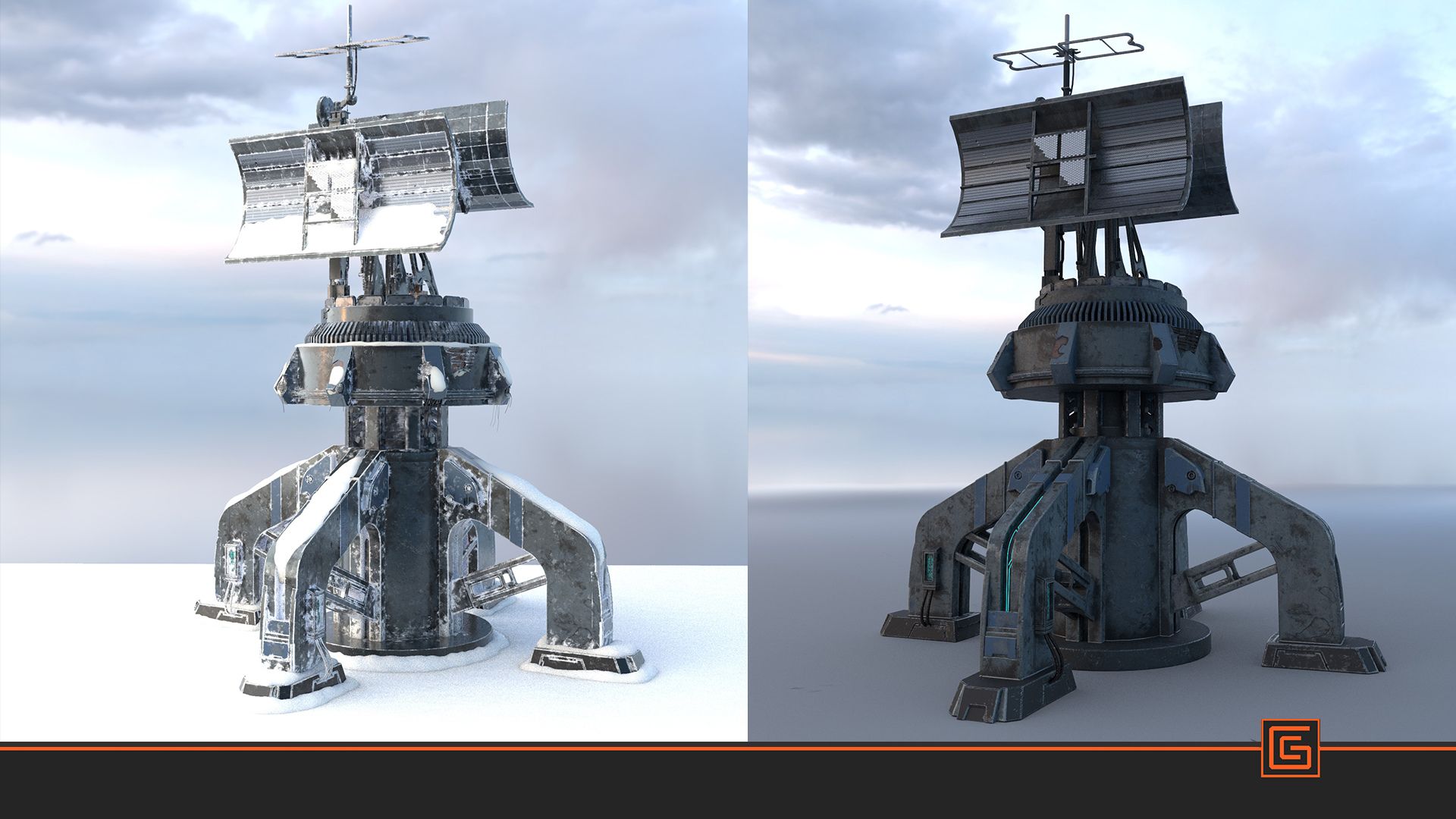 Arctic Radar Station — Clean & Snow Variant