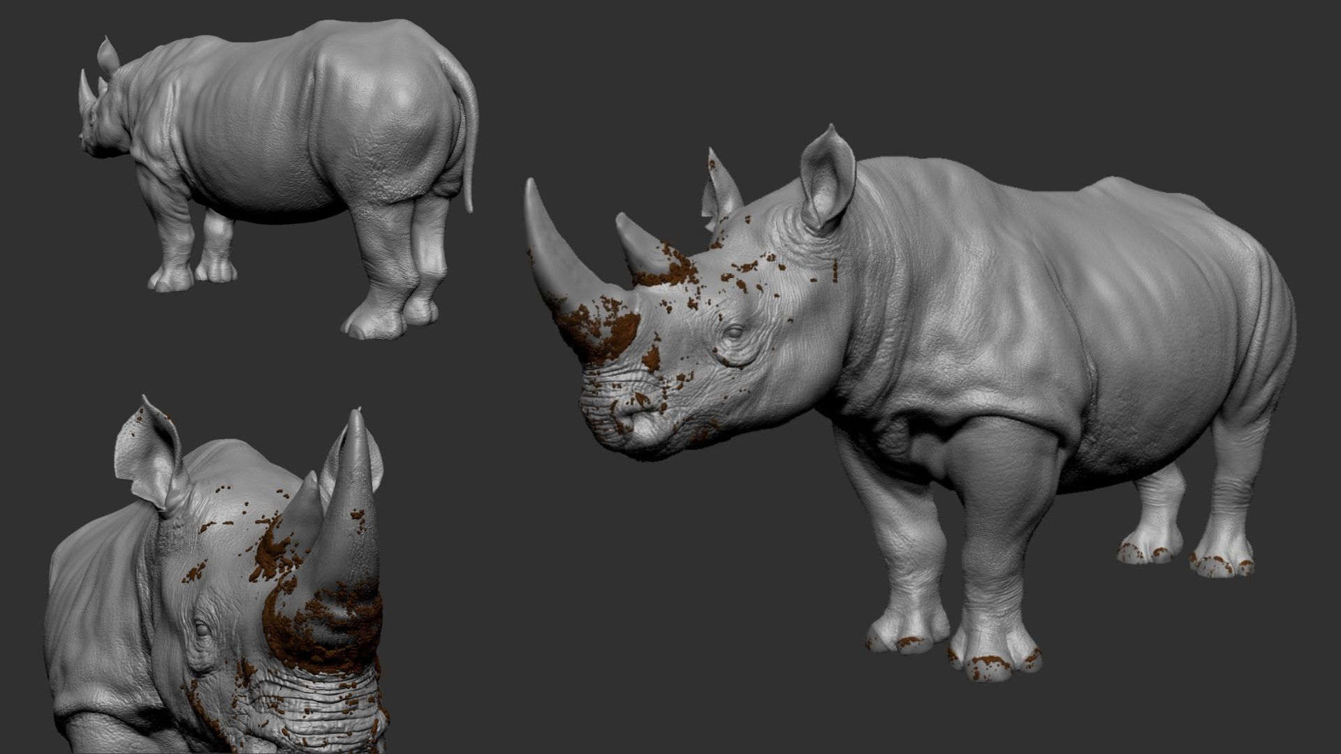 Rhino — High-Poly Sculpt